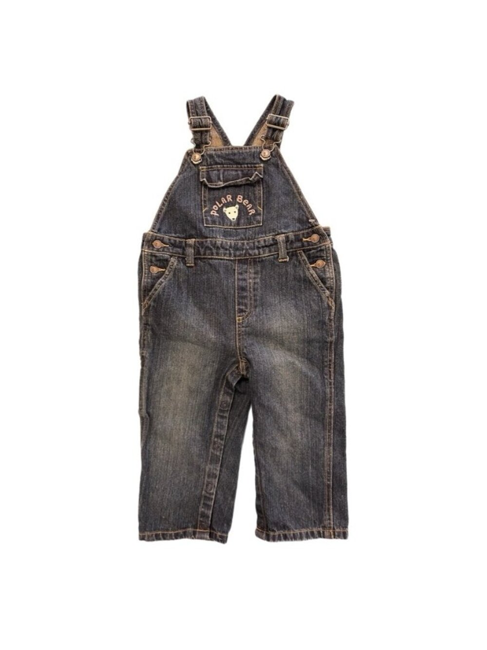 Vintage Gymboree Polar Bear Denim Overalls  Embroidered Bear Y2K Boys 2T